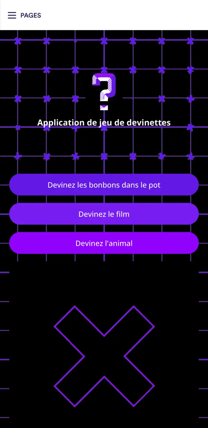 Application de jeu de devinette