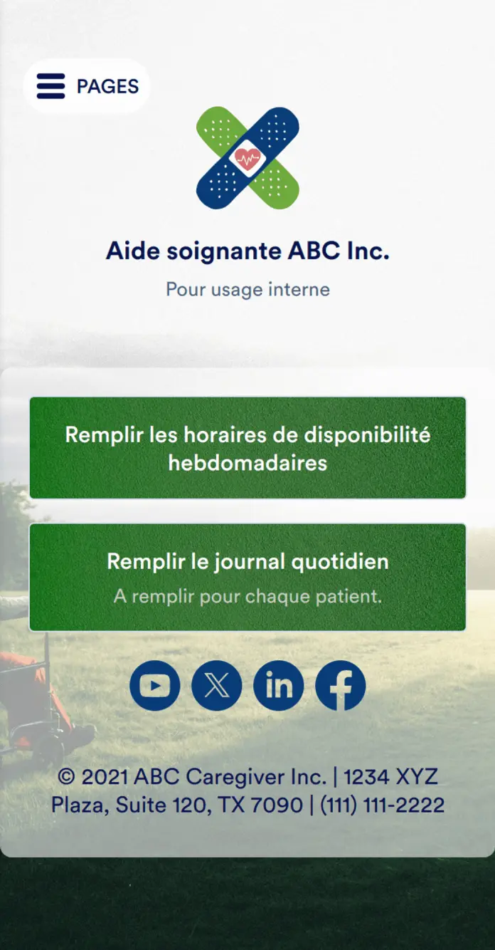 Application de journal quotidien des soignants