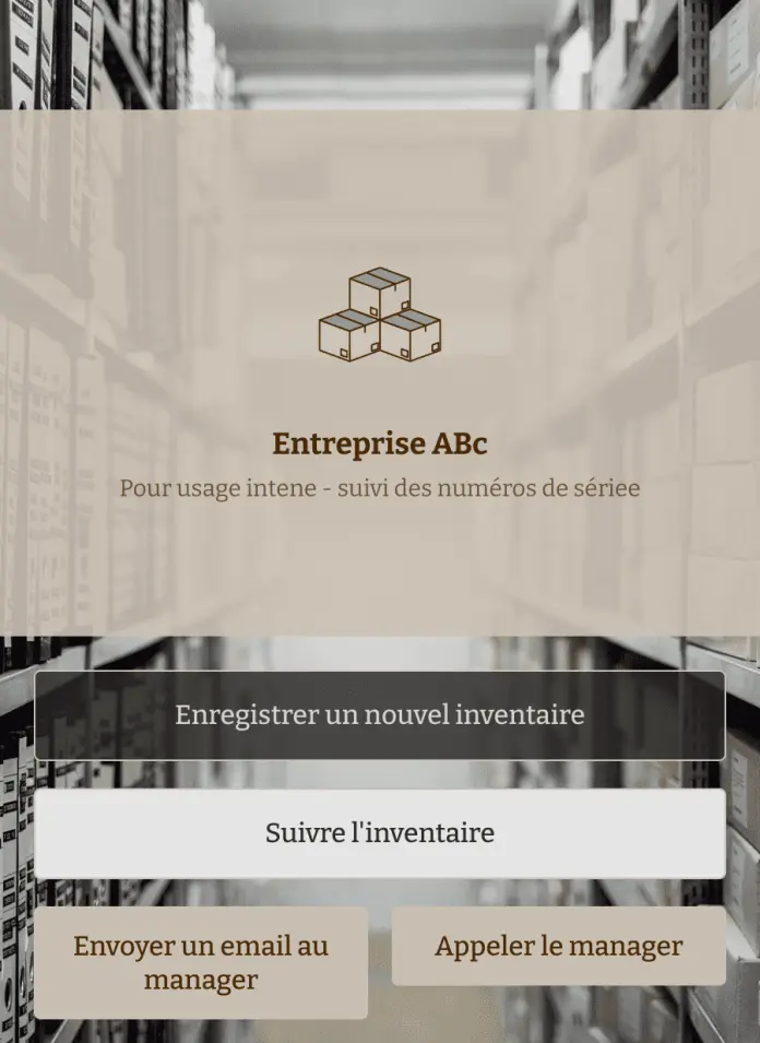 Application de suivi du numéro de série