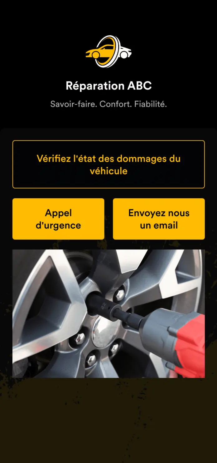 Application d'estimation des dommages de voiture