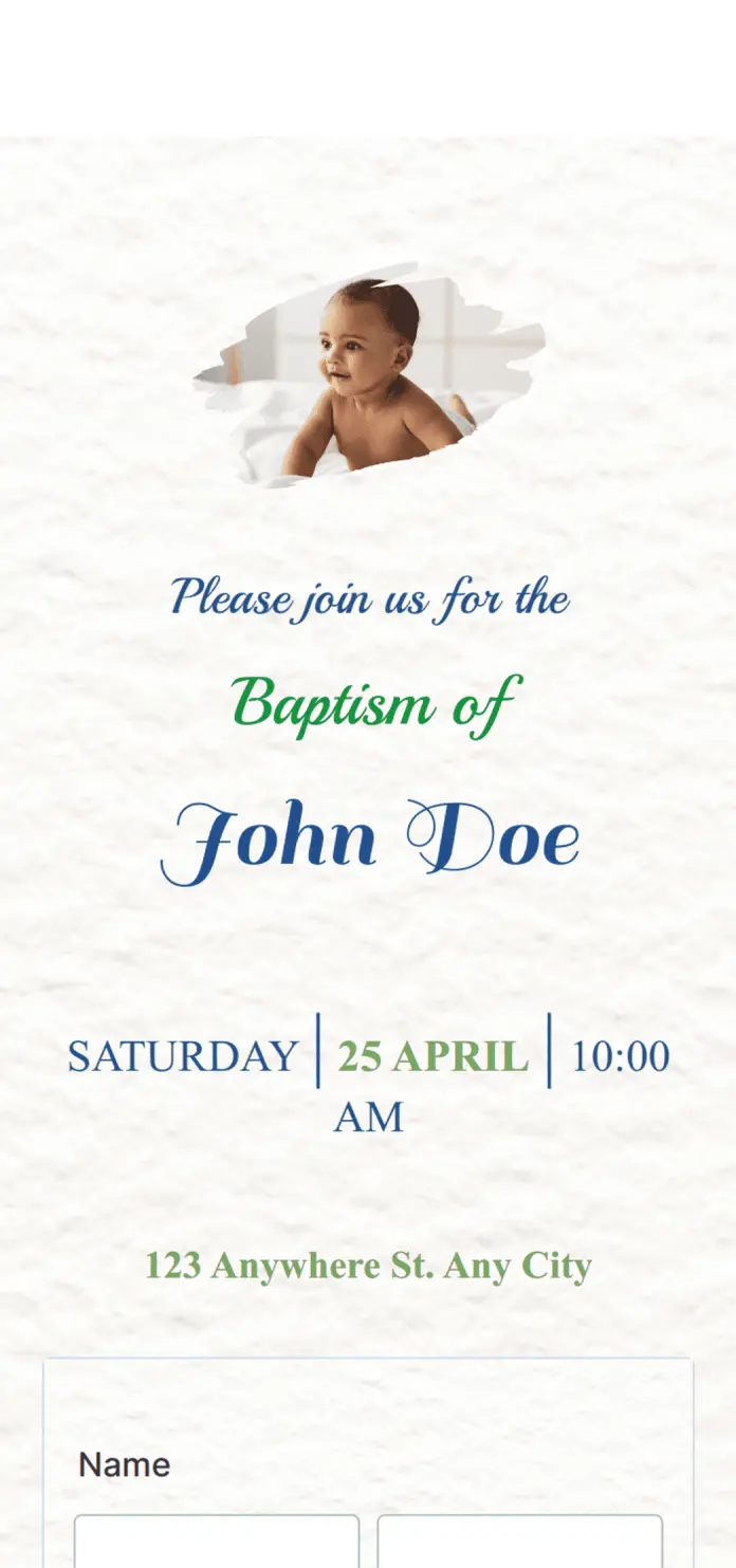 Baptism Invitation App