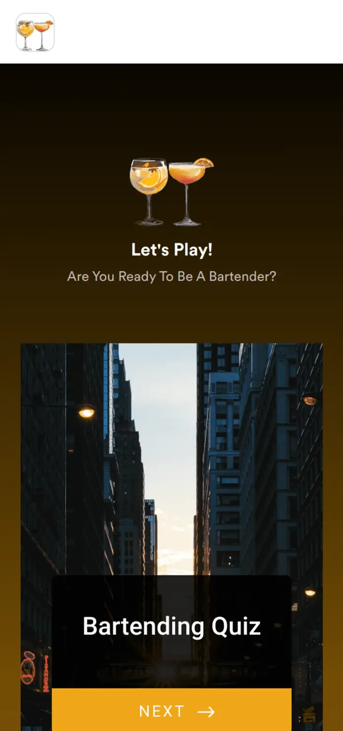 Bartending Quiz App