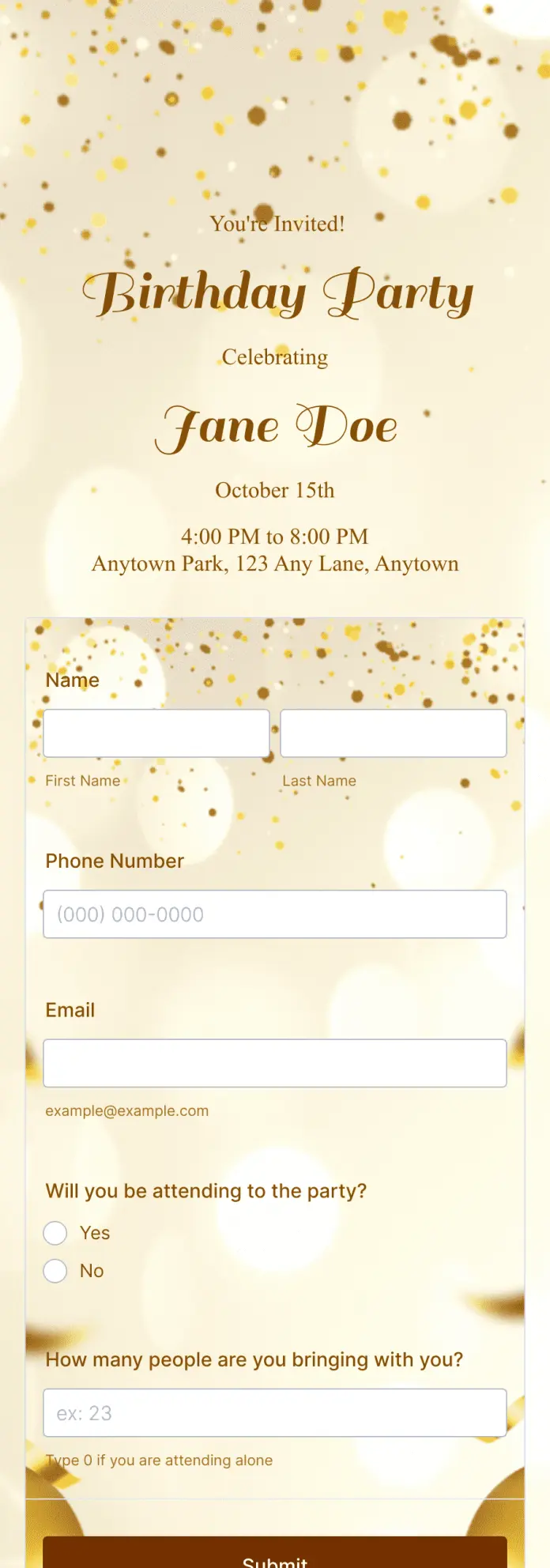 Birthday RSVP App