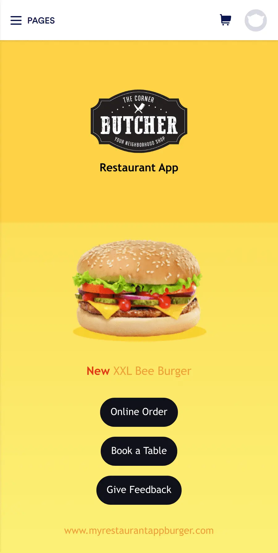 Burger Restaurant App Template | Jotform