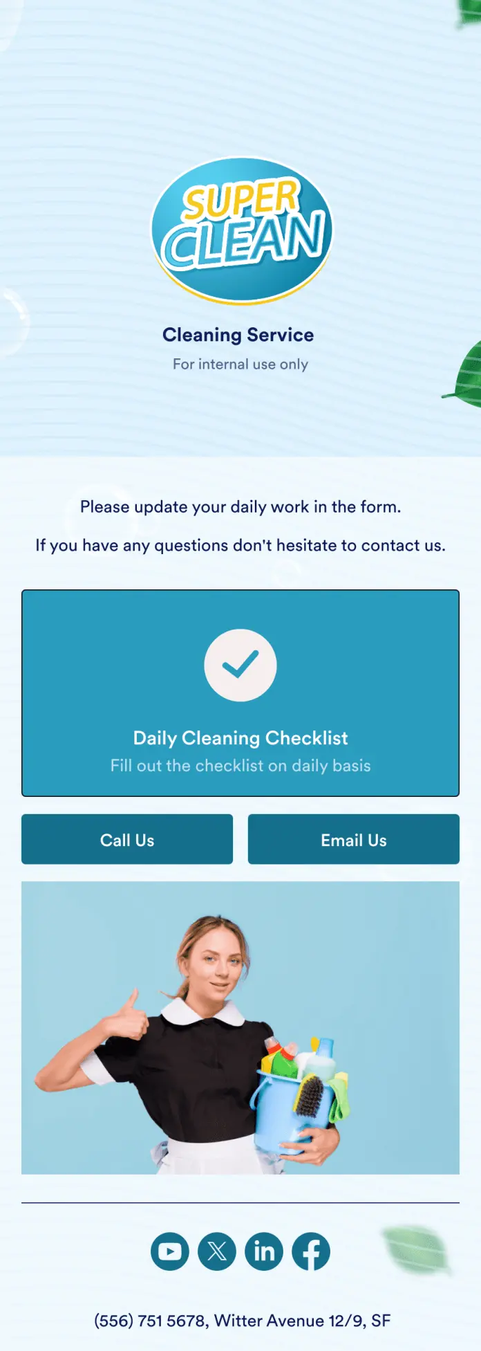 Daily Office Cleaning Checklist App