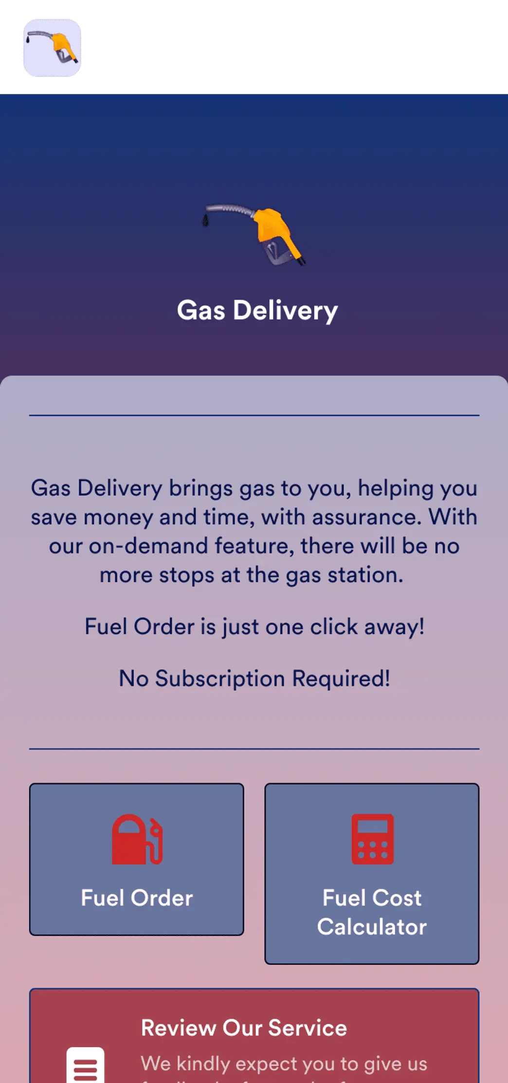Gas Delivery App
