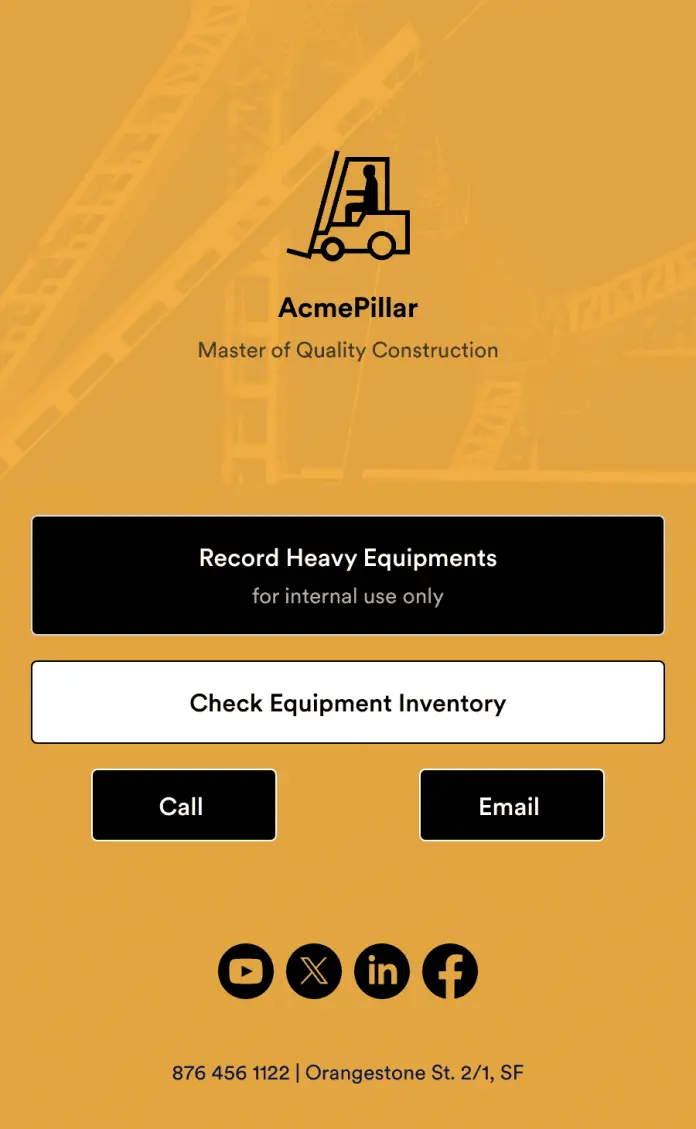 Heavy Equipment Inventory App