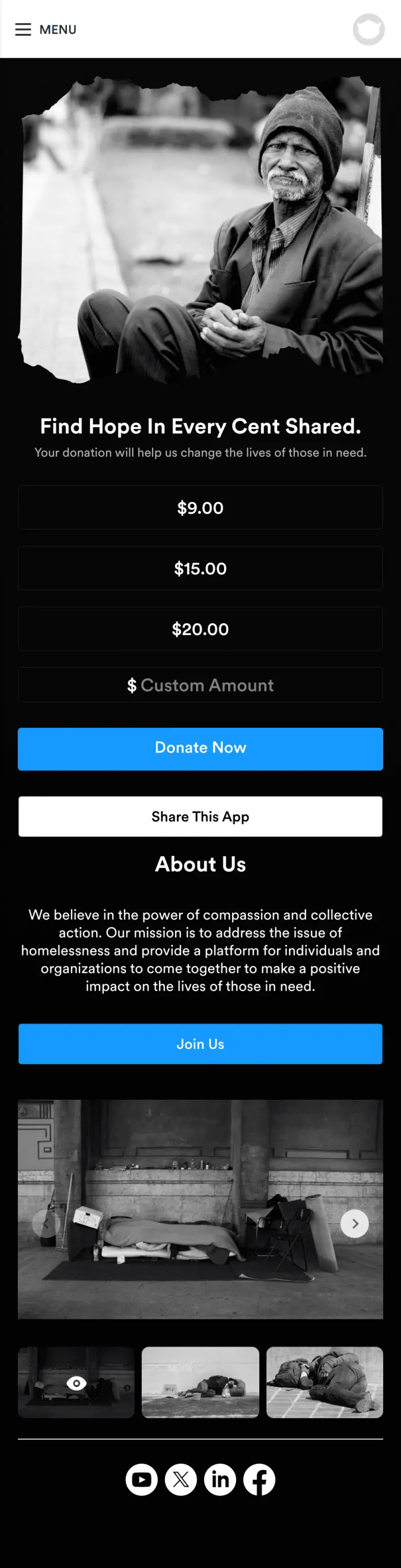 Homeless Donation App