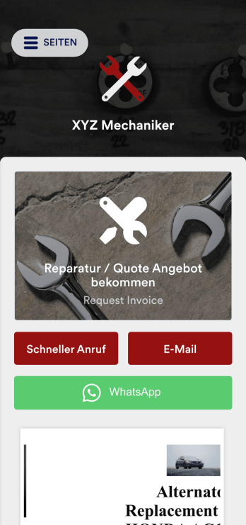 Mechaniker App Template