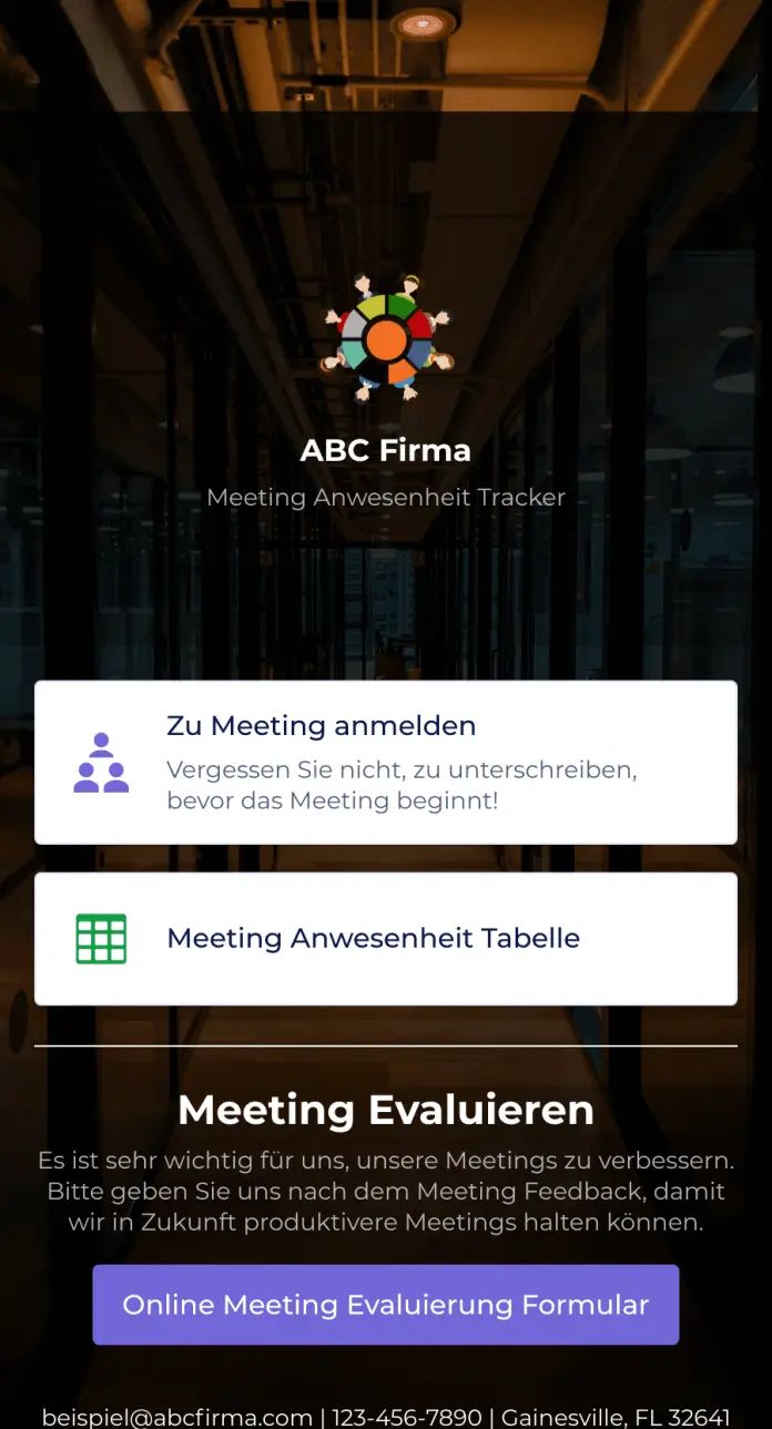 Meeting Anmeldung App