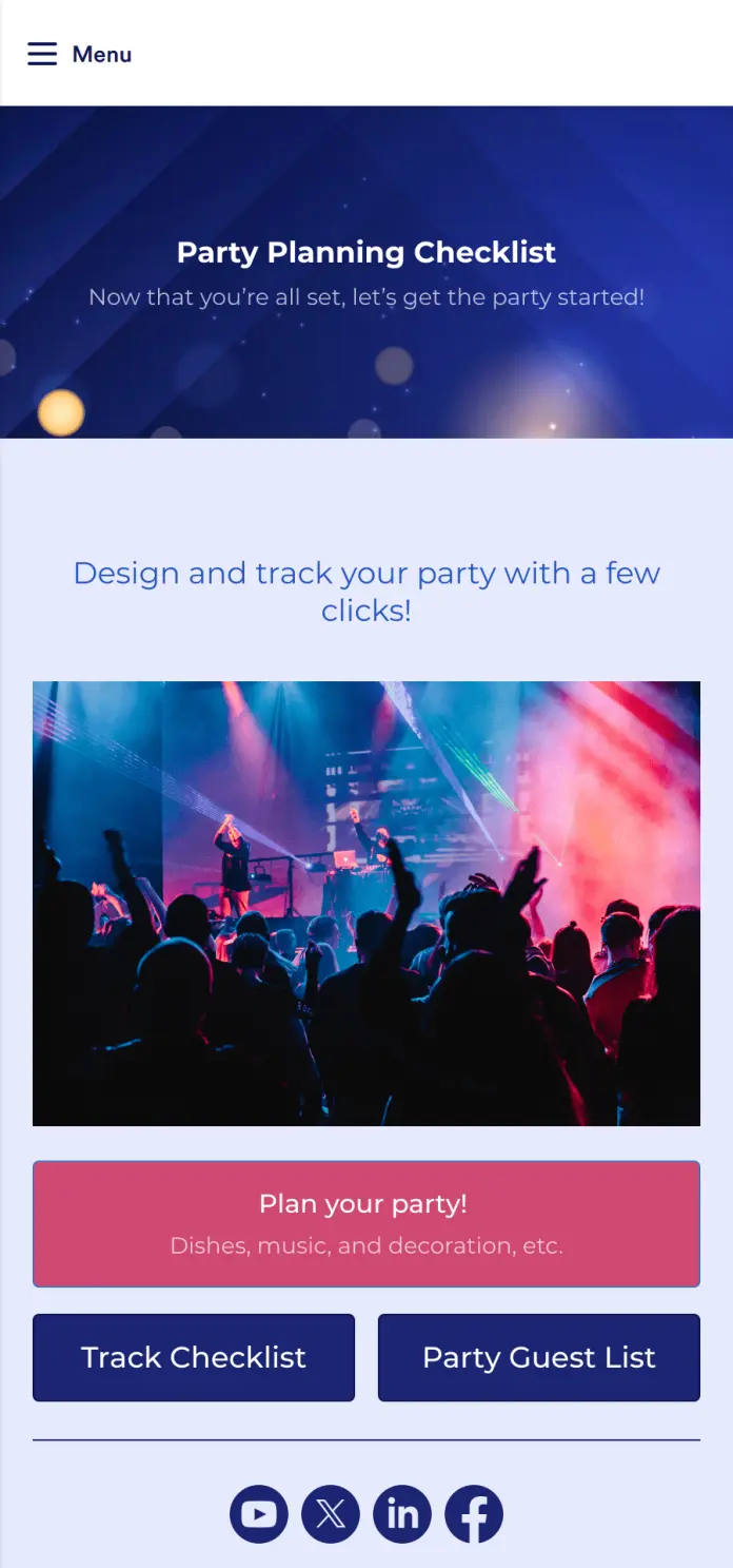 Party Planning Checklist App