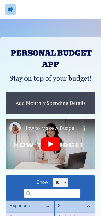 Personal Budget App Template
