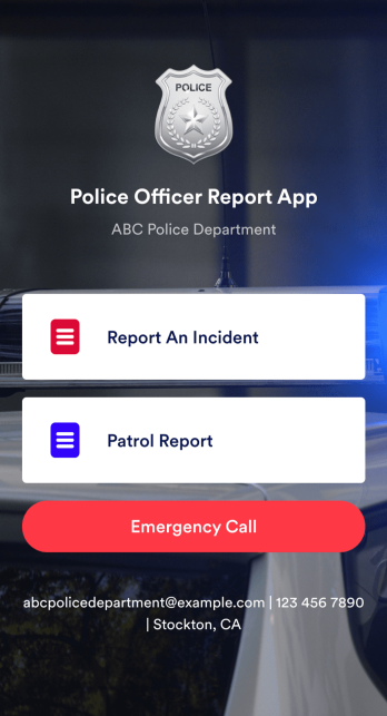 Police Officer Report App Template