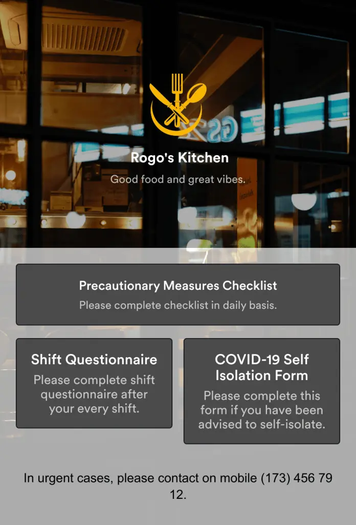 Restaurant Employee Screening App