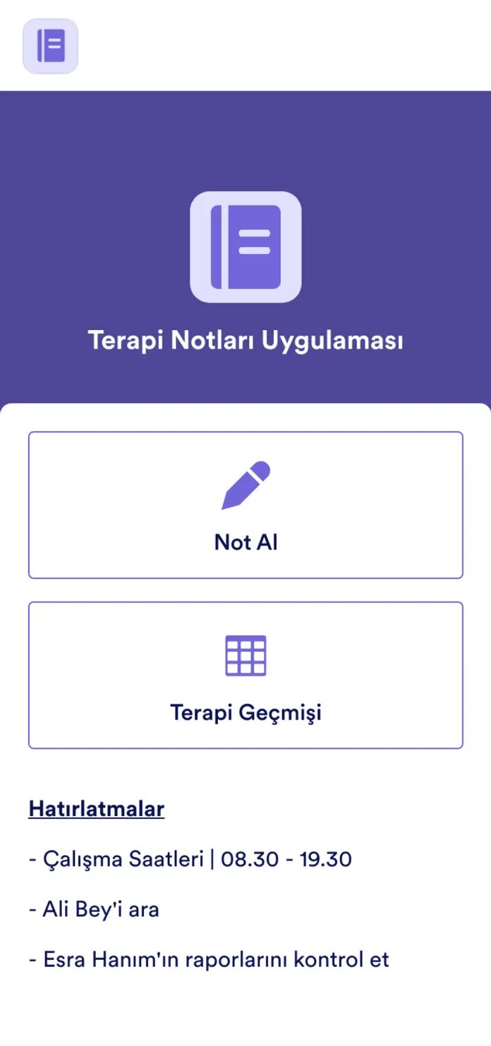 Terapi Notları Uygulaması