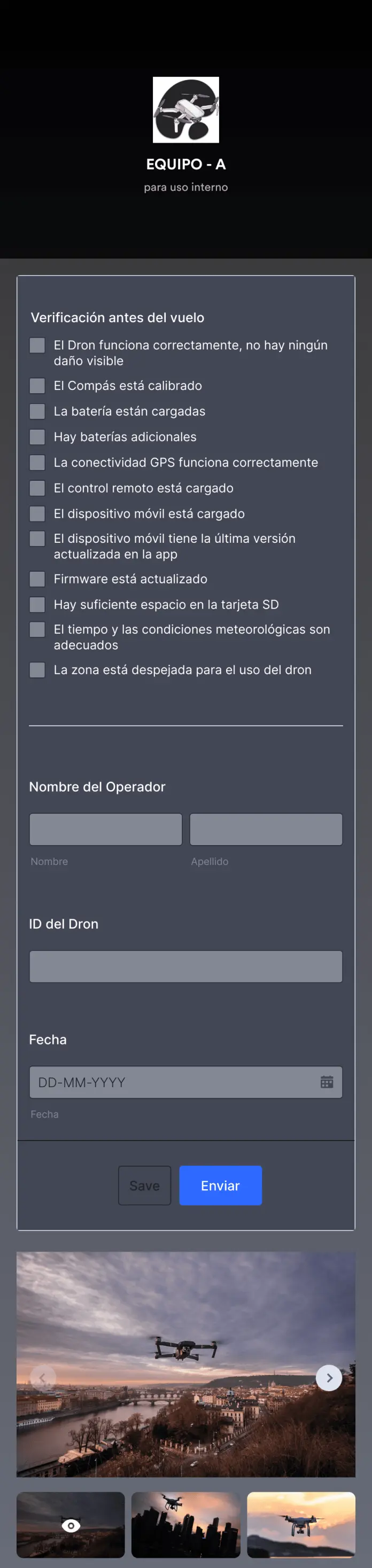 Verificación Pre Vuelo de Drones App