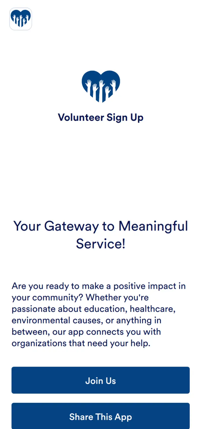 Volunteer Sign Up App