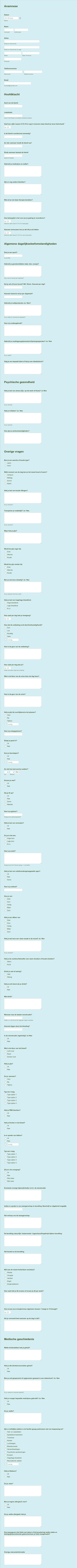 Anamnese Form Template