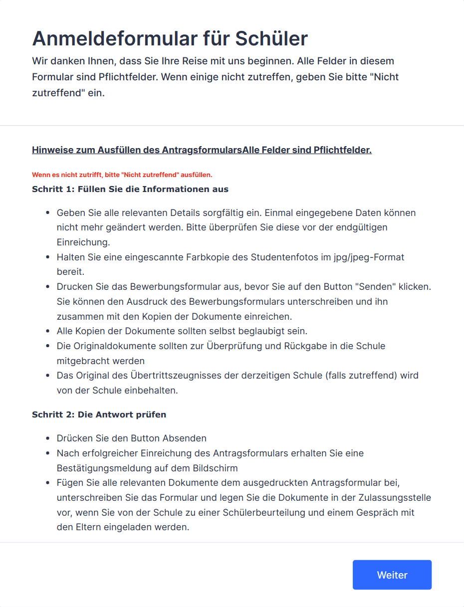 Anmeldeformular Für Schüler Formularvorlage | Jotform