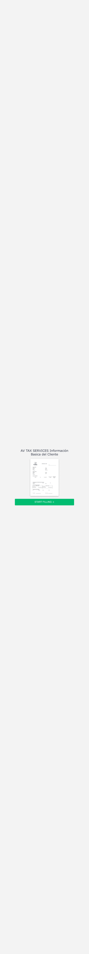 AV TAX SERVICES Información Basica Del Cliente Form Template
