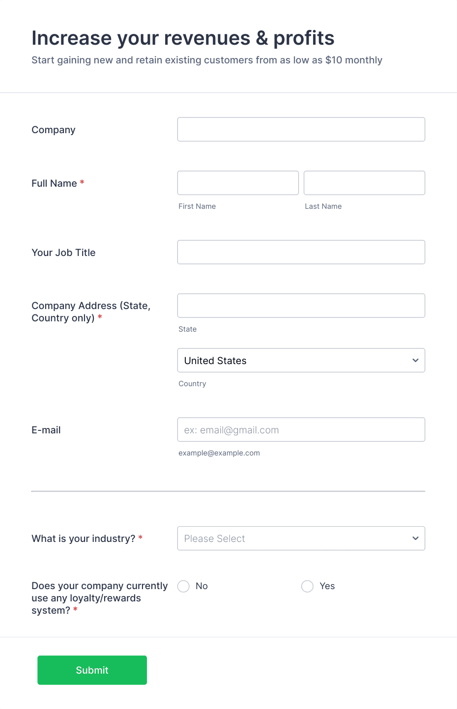 Business Development Application Form Template | Jotform