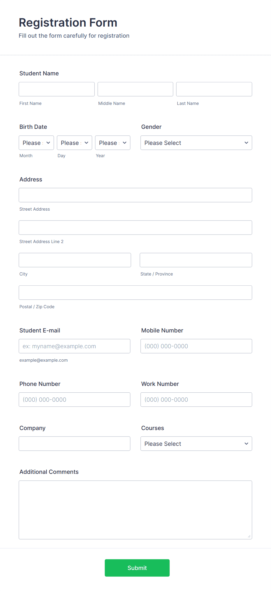 Course Registration Form Template | Jotform