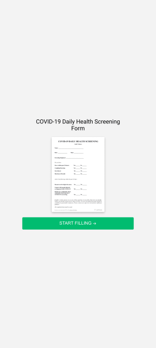 COVID 19 Daily Health Screening Form Template
