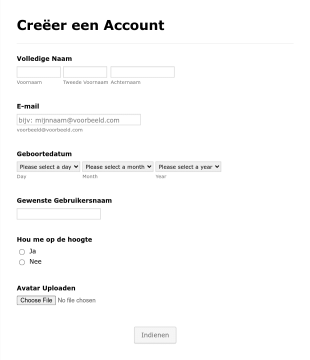 Creëer Een Accountformulier Form Template
