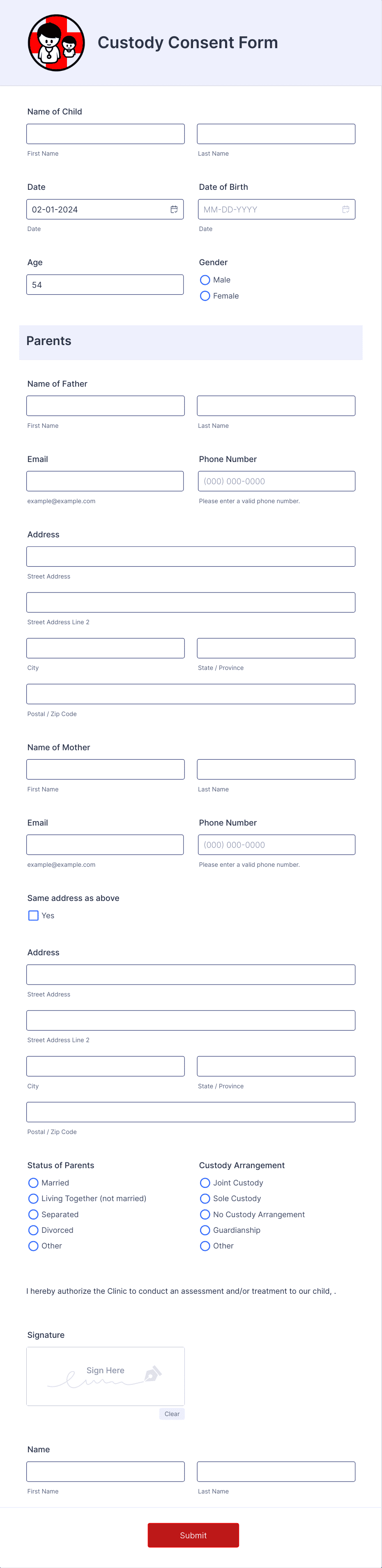 Custody Consent Form Template | Jotform