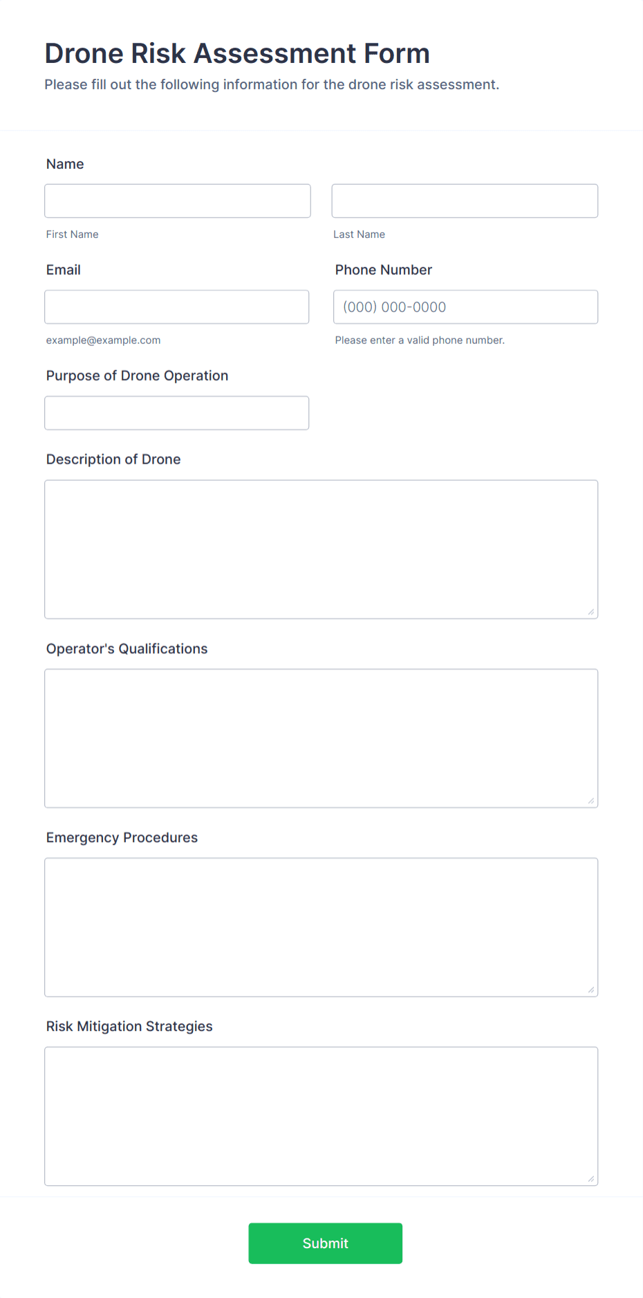 Drone Risk Assessment Form Template | Jotform