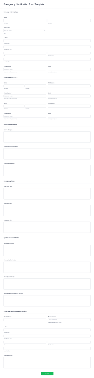 Emergency Notification Form Template | Jotform