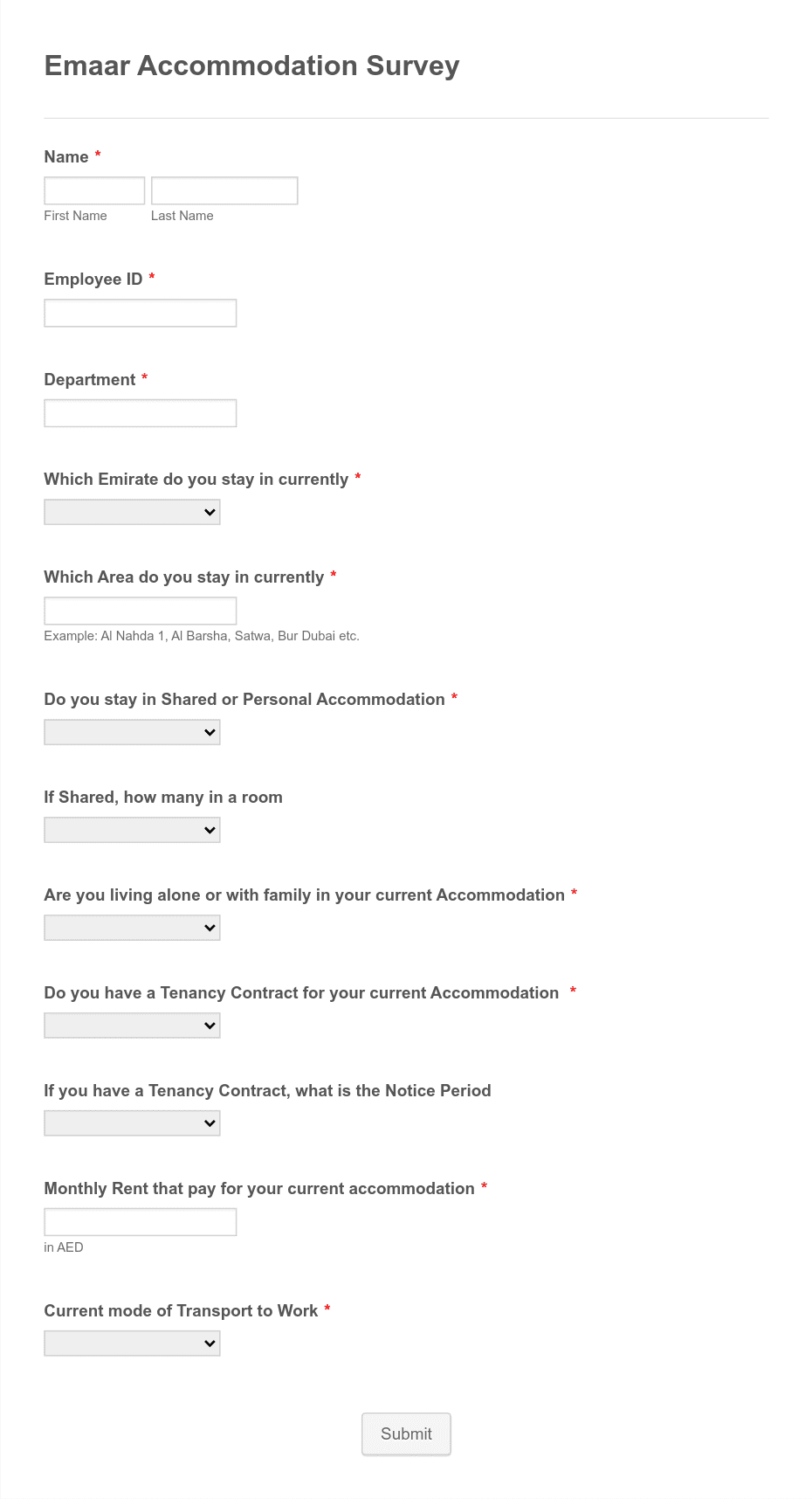 Employee Accommodation Form Template | Jotform