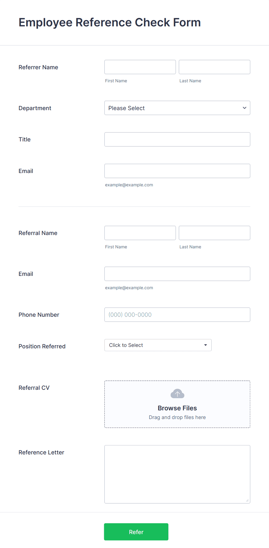 Employee Reference Check Form Template | Jotform