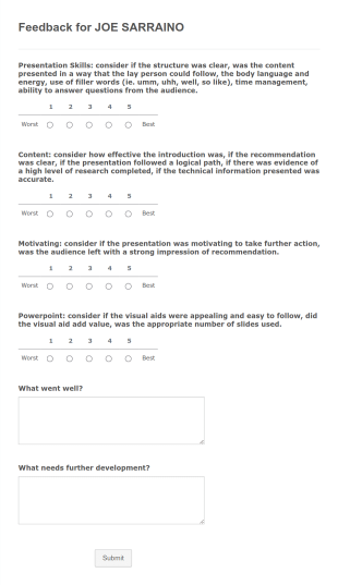 Feedback For SSDP Graduate Form Template