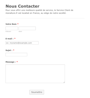 Formulaire De Contact En Français Form Template