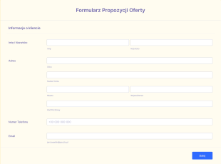 Formularz Propozycji Oferty Form Template