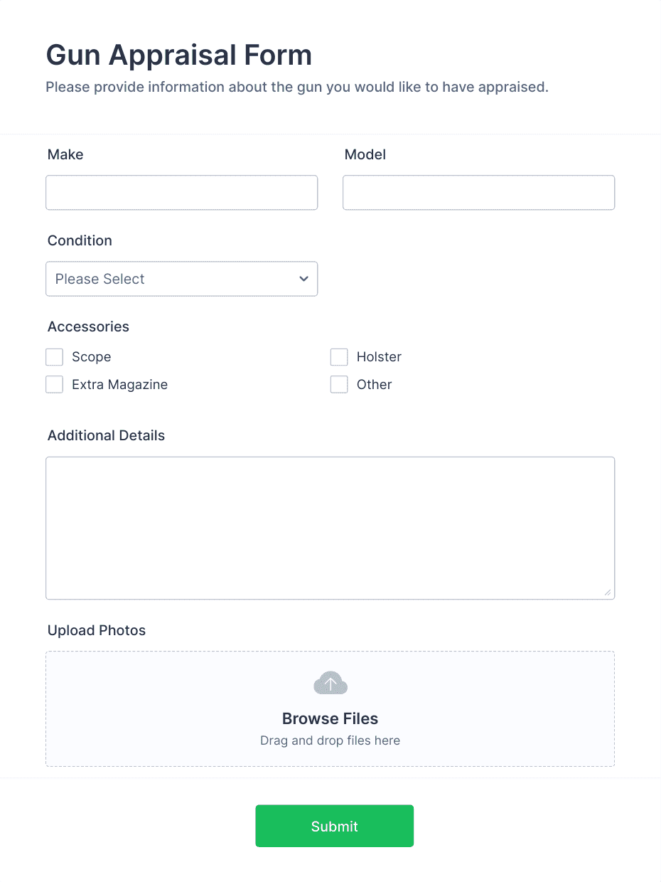 Gun Appraisal Form Template | Jotform