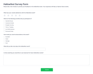Hallowfest Survey Form Template
