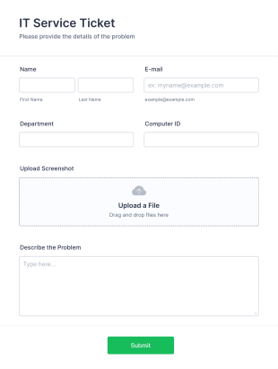 IT Service Ticket Form Template