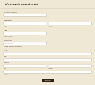 Lieferanteninformationsformular Form Template