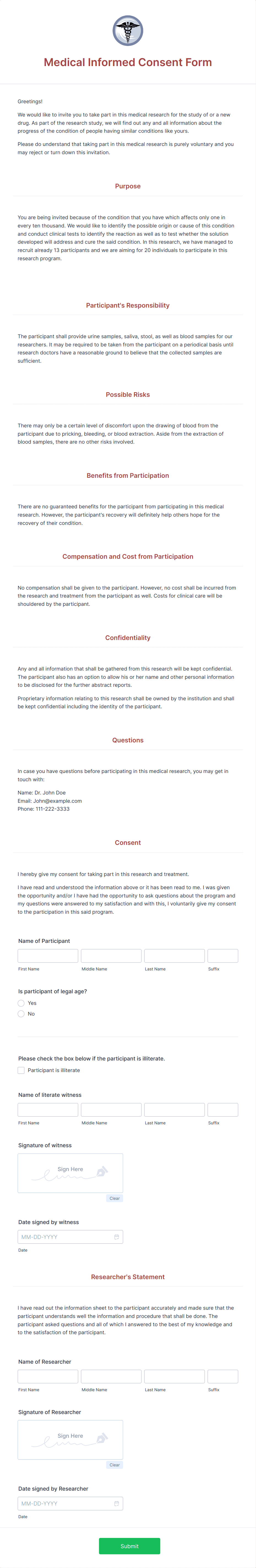 Medical Informed Consent Form Template | Jotform