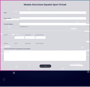 Modulo D'Iscrizione Squadre Sport Virtuali Form Template