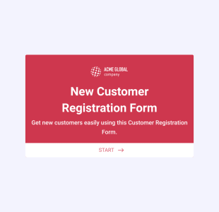 New Customer Registration Form Template