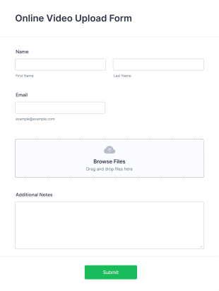 Online Video Upload Form Template