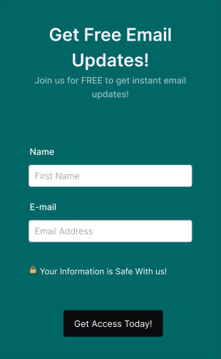 Opt In Form Get Free Email Updates! Form Template
