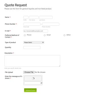 Quote Request Dh Form Template