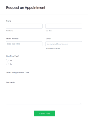 Request An Appointment Form Template