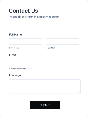 General Inquiry Contact Form Template