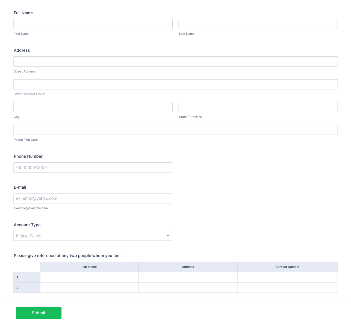 Risk Tolerance Questionnaire Form Template 