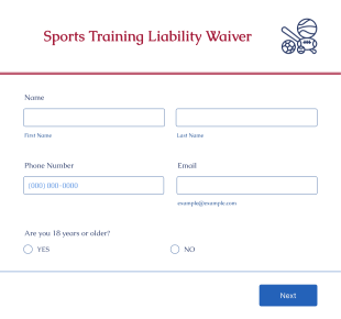 Sports Training Liability Waiver Form Template
